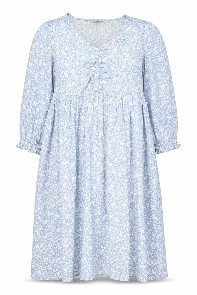 Marks & Spencer Womens Blue Floral Viscose A-Line Size 22 V-Neck Pullover