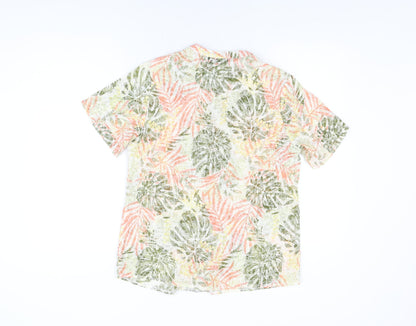 Isle Womens Multicoloured Geometric Cotton Basic Button-Up Size 10 V-Neck