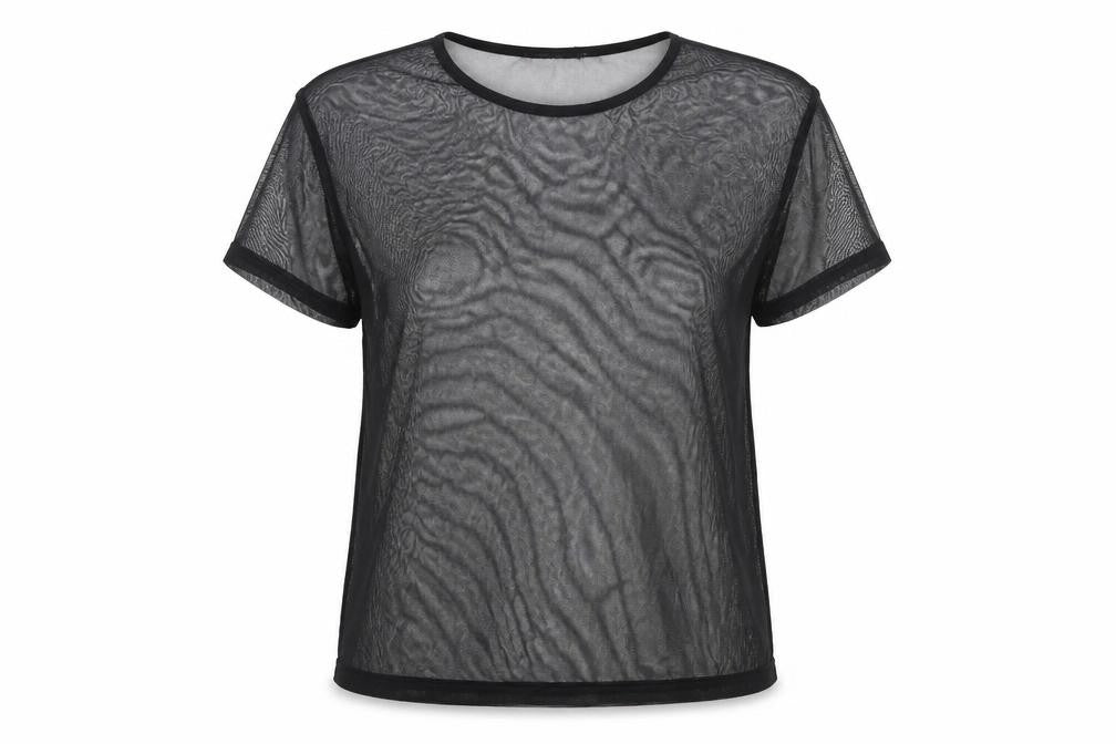 PRETTYLITTLETHING Womens Black Polyester Basic T-Shirt Size 8 Round Neck