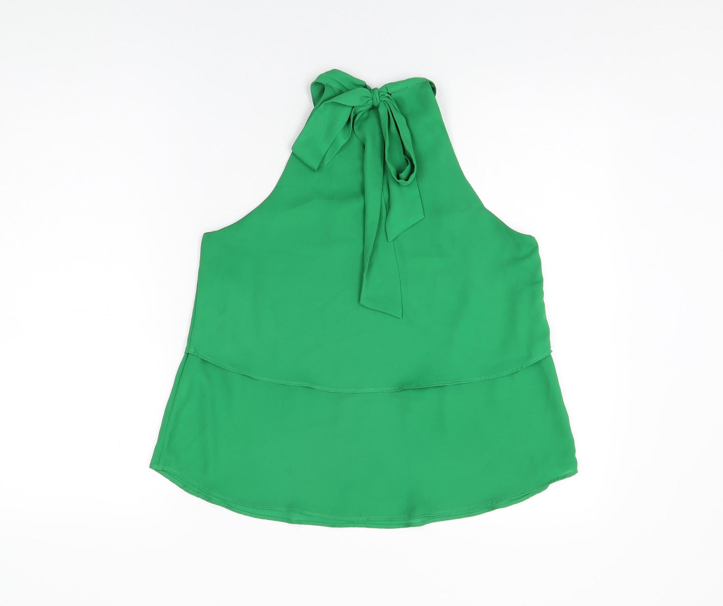 Zara Womens Green Polyester Basic Blouse Size XS Round Neck