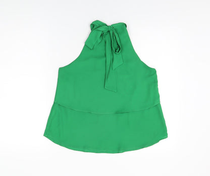 Zara Womens Green Polyester Basic Blouse Size XS Round Neck
