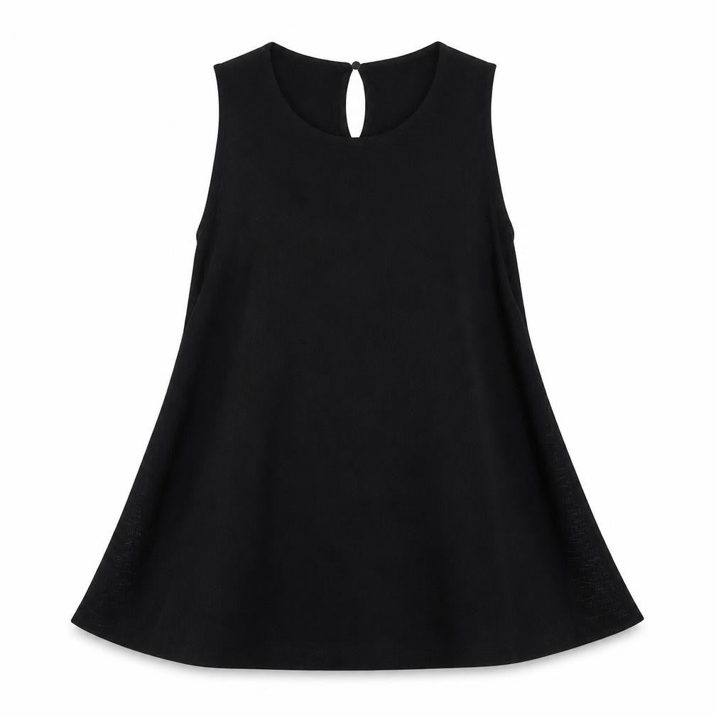 Mango Womens Black Viscose Basic Tank Size S Round Neck