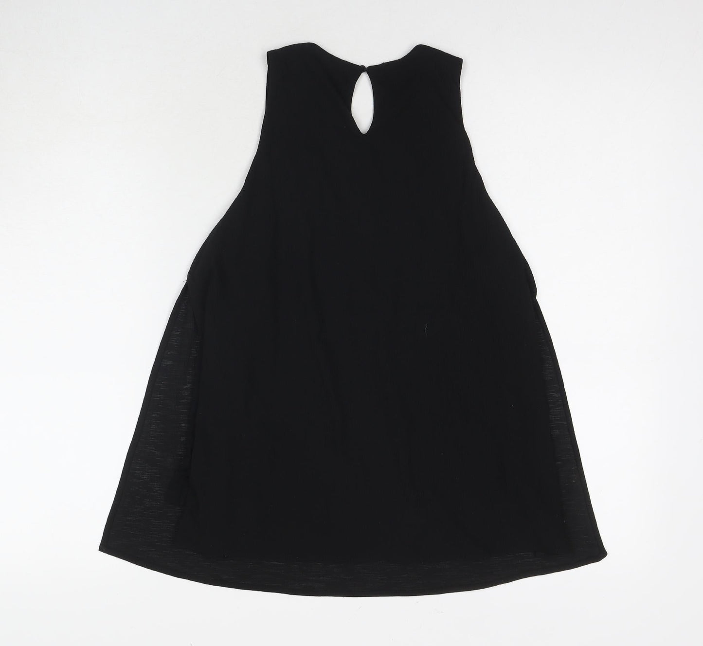 Mango Womens Black Viscose Basic Tank Size S Round Neck