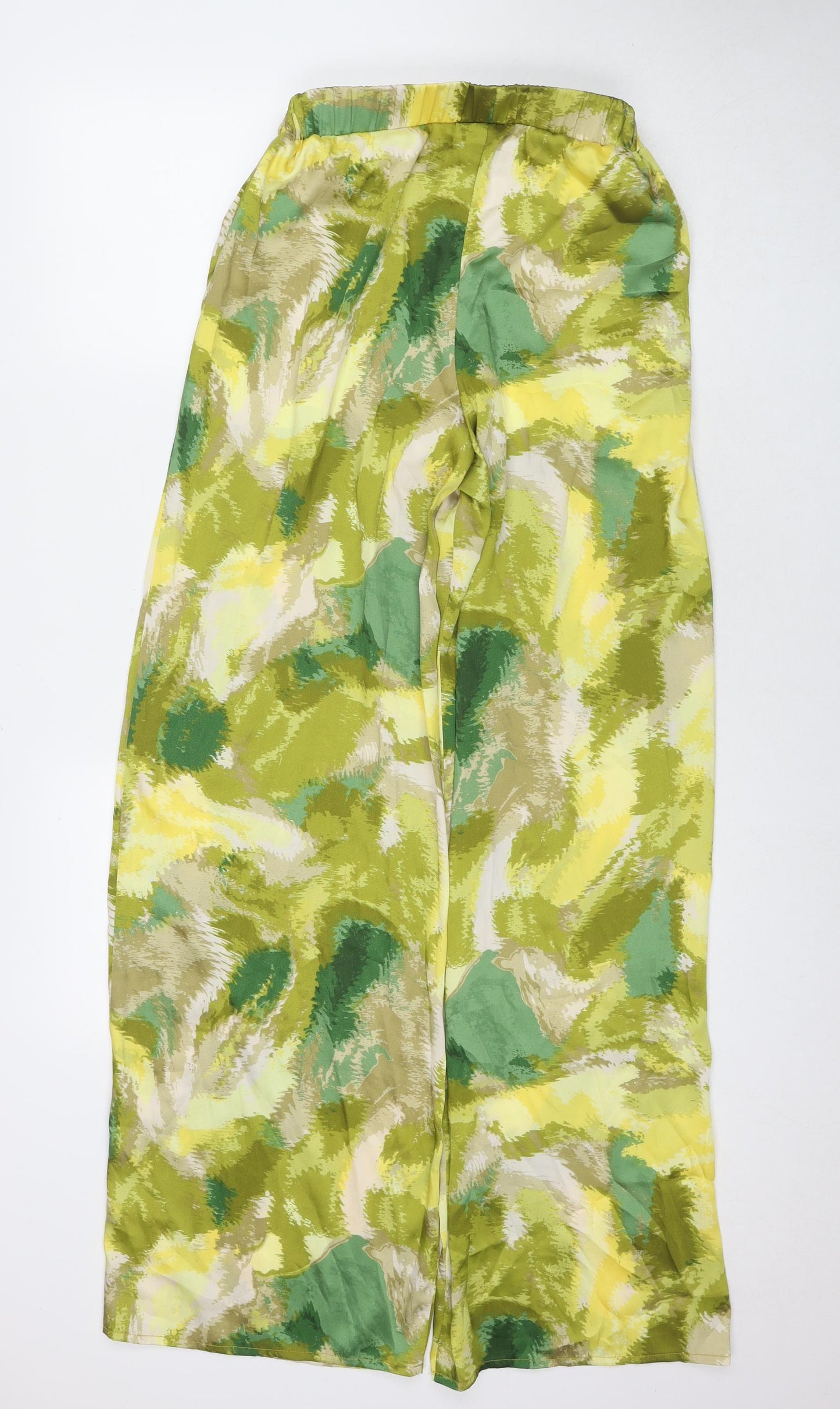 NB Avenue Womens Green Geometric Polyester Trousers Size 10 L34 in Regular