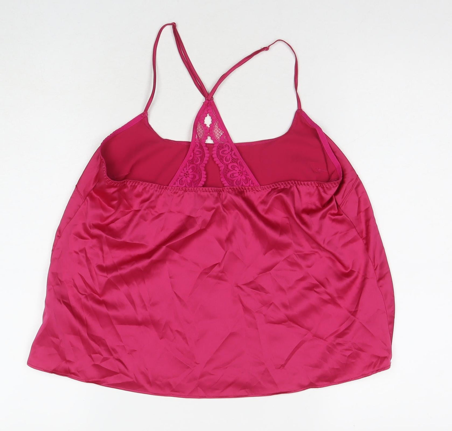 Marks and Spencer Womens Pink Polyester Basic Tank Size M Round Neck