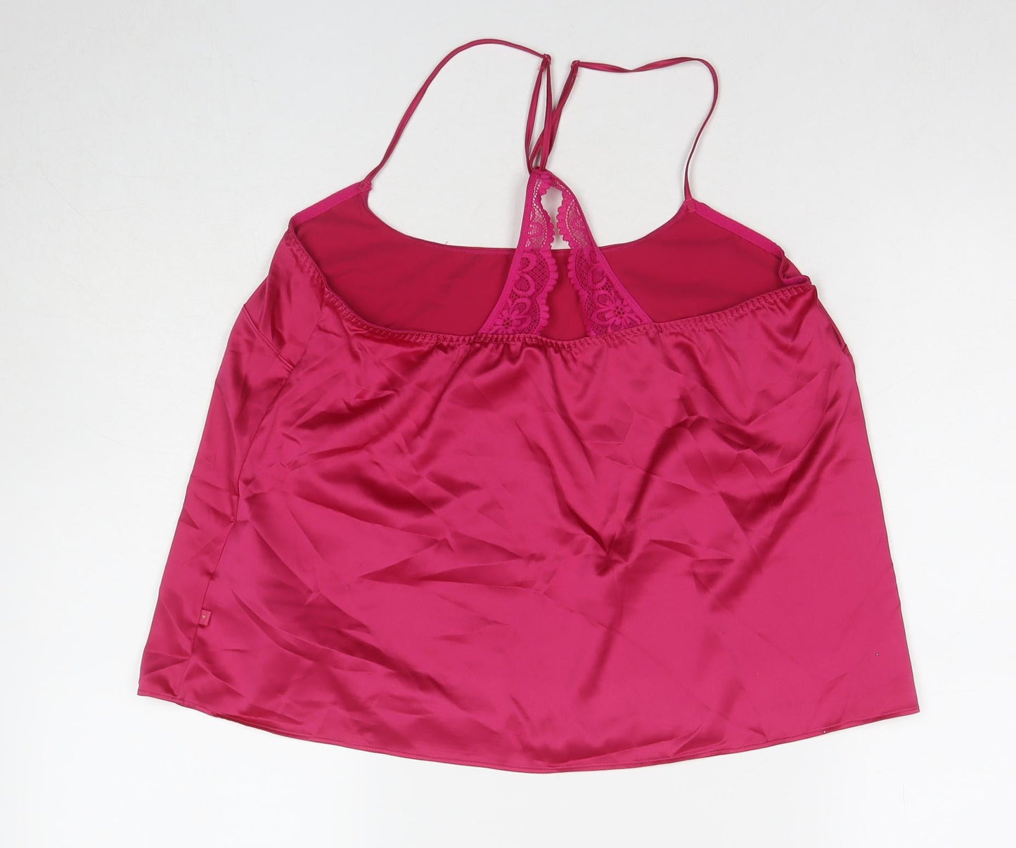 Marks and Spencer Womens Pink Solid Polyester Cami Pyjama Top Size M