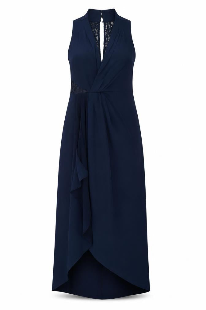 Coast Womens Blue Polyester Maxi Size 14 Round Neck Pullover