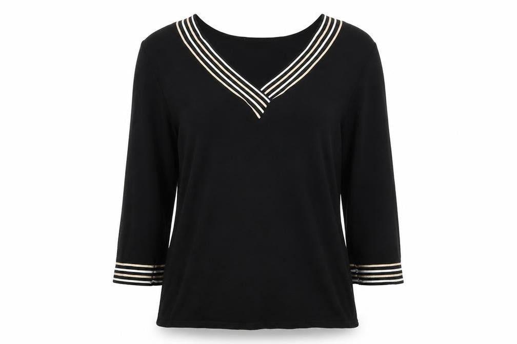 Just Elegance Womens Black V-Neck Viscose Pullover Jumper Size 12