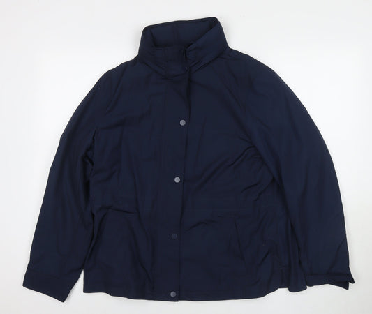 Marks and Spencer Womens Blue Rain Coat Jacket Size 16 Zip