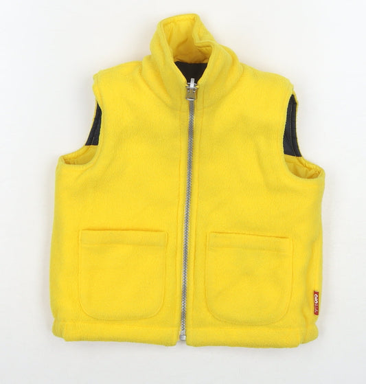 Gio Kids Boys Yellow Gilet Waistcoat Size 24 Months Zip - Reversible