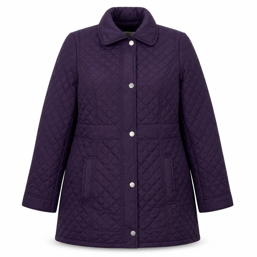 Debenhams Womens Purple Quilted Coat Size 14 Zip