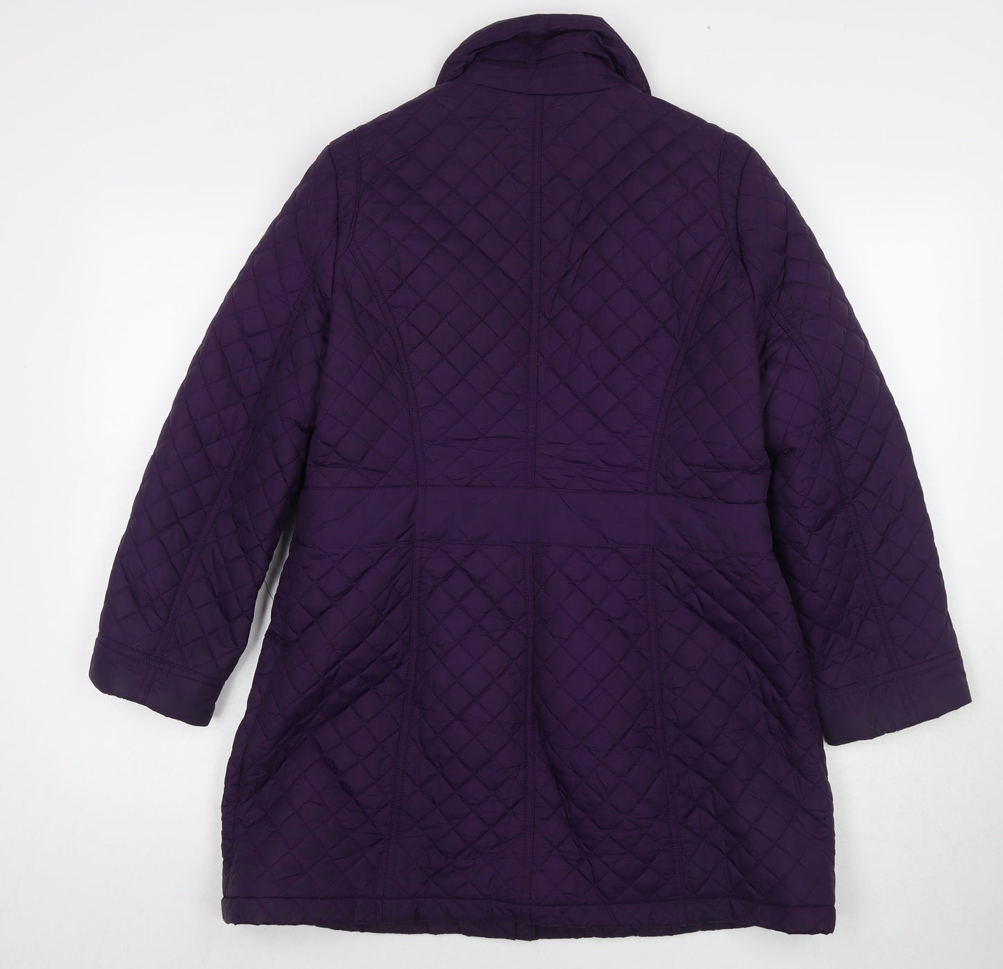 Debenhams Womens Purple Quilted Coat Size 14 Zip