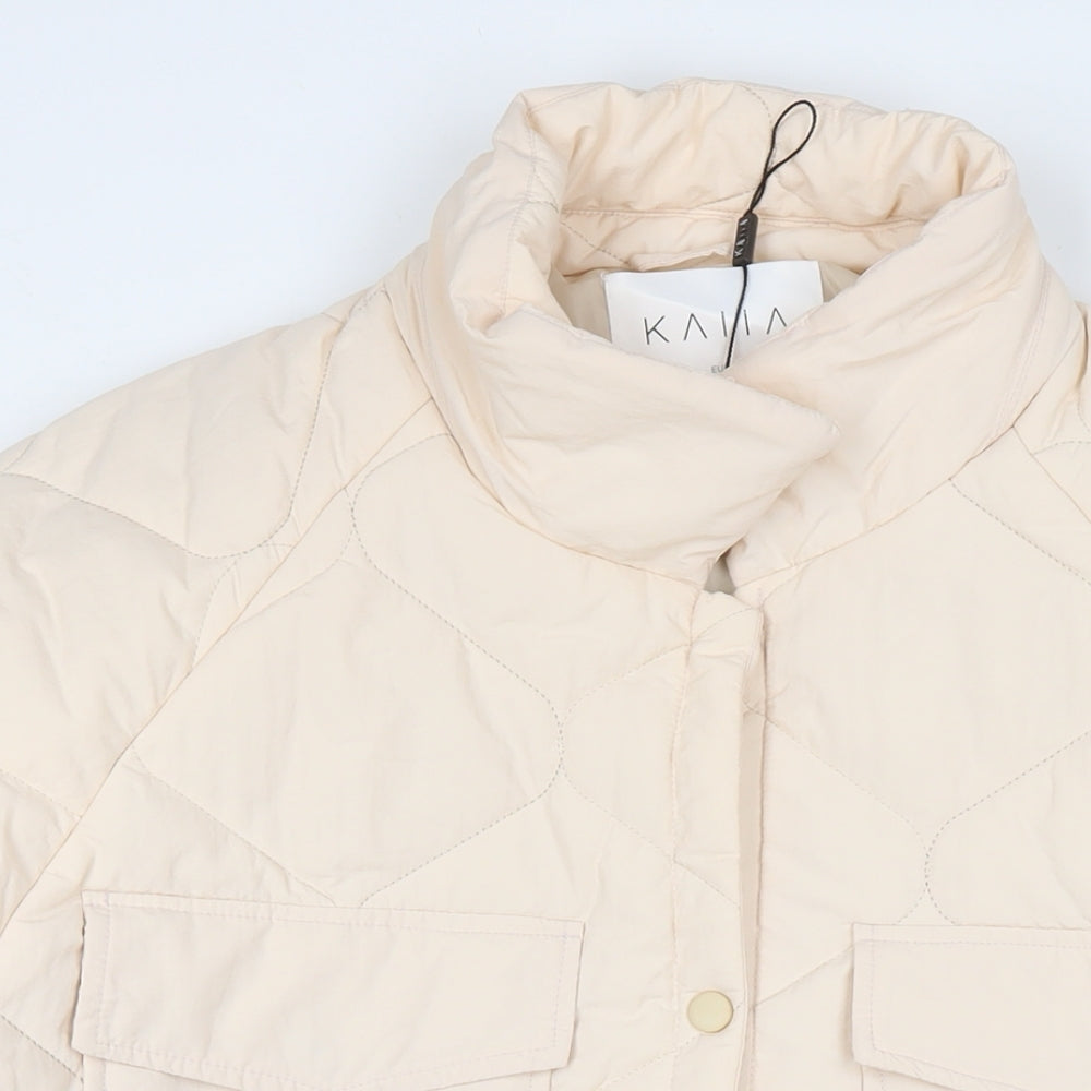 Kaiia Womens Beige Quilted Jacket Size XL Snap