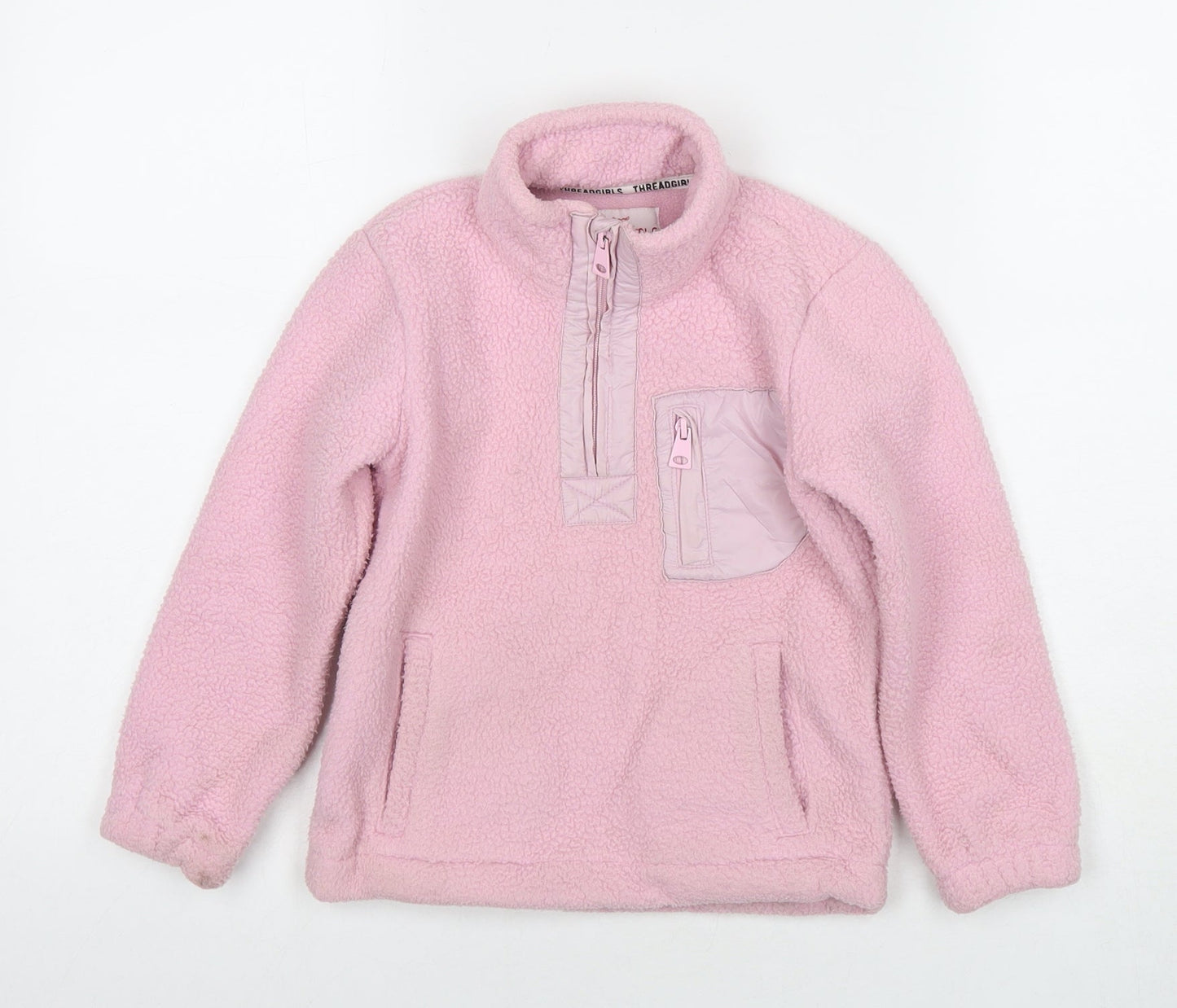 Threadgirls Girls Pink Polyester Pullover Sweatshirt Size 5-6 Years Pullover