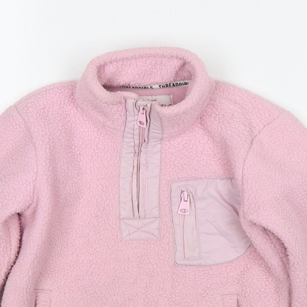 Threadgirls Girls Pink Polyester Pullover Sweatshirt Size 5-6 Years Pullover