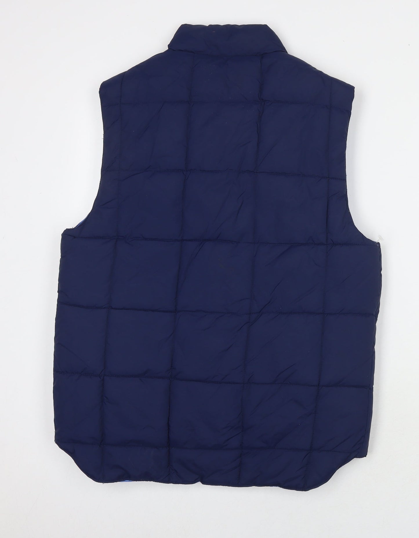 H&M Mens Blue Gilet Waistcoat Size S Snap