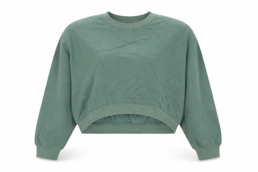 Zara Womens Green Cotton Pullover Sweatshirt Size M Pullover