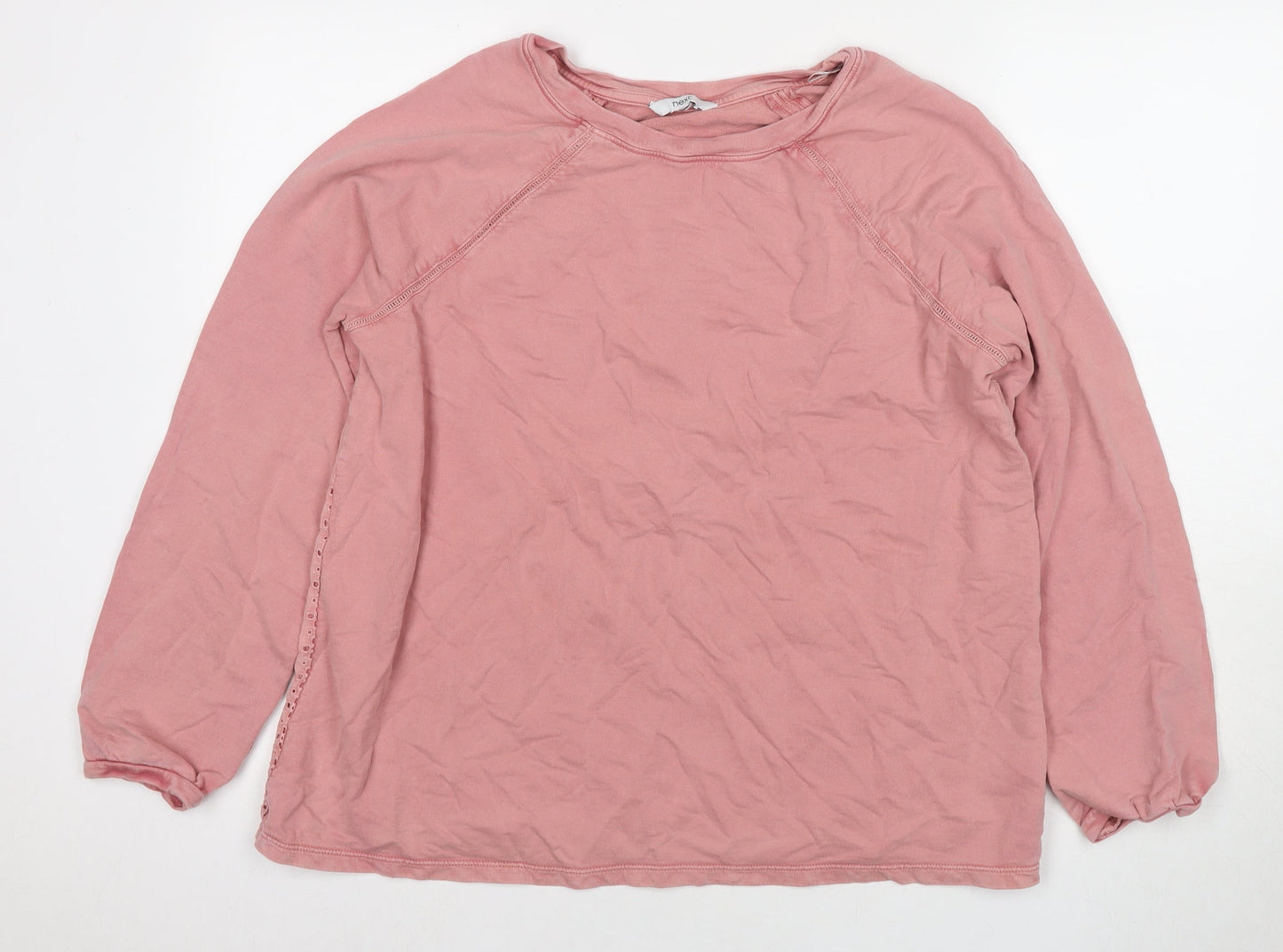 NEXT Womens Pink Cotton Pullover Sweatshirt Size 16 Pullover