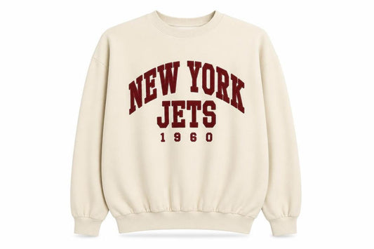 Amber Womens Beige Cotton Pullover Sweatshirt Size M Pullover - New York Jets