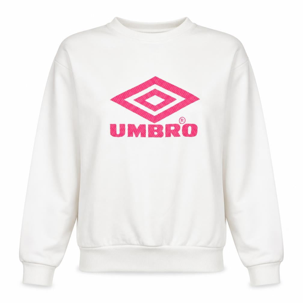Umbro Womens White Cotton Pullover Sweatshirt Size L Pullover - Logo