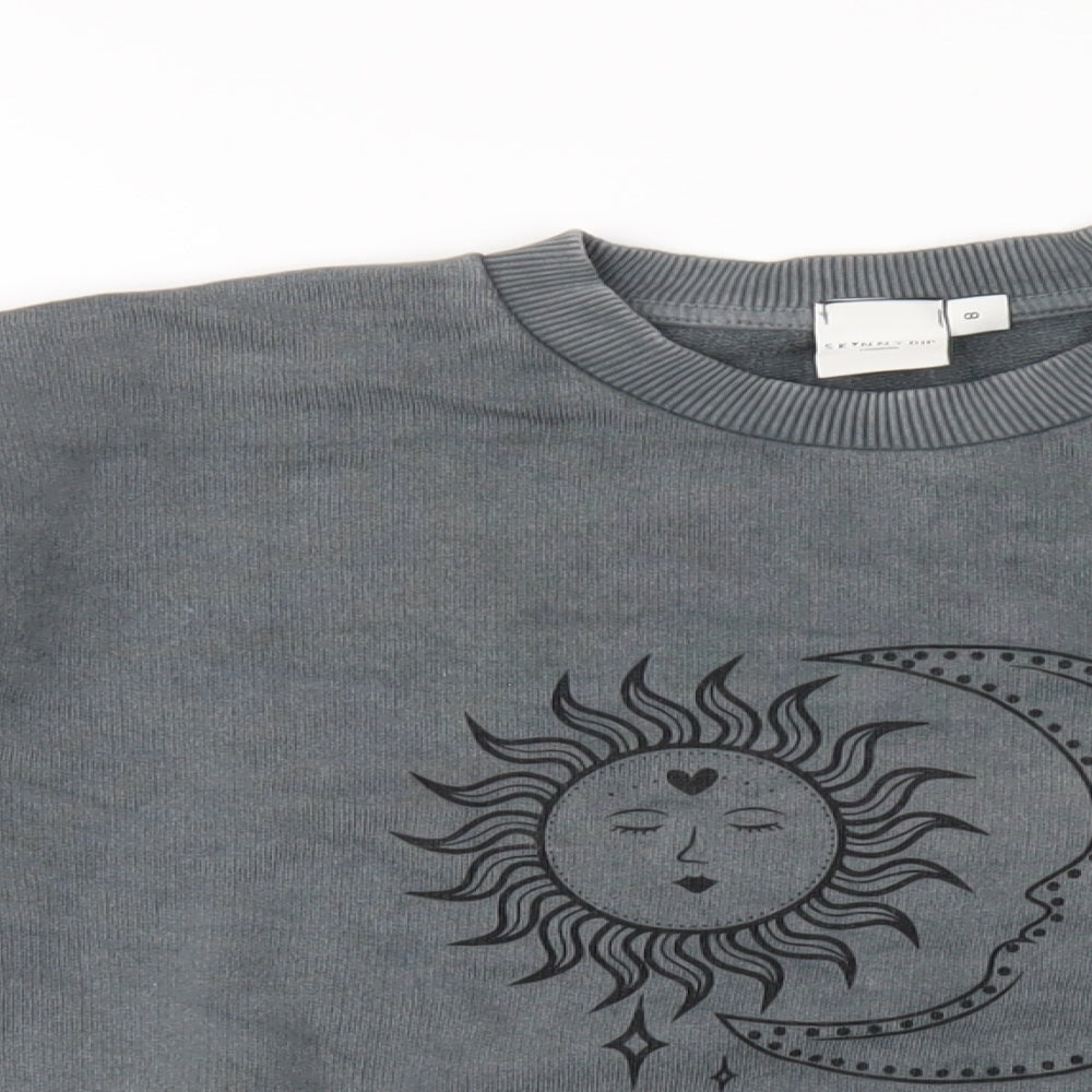 Skinny Dip Womens Grey Cotton Pullover Sweatshirt Size 8 Pullover