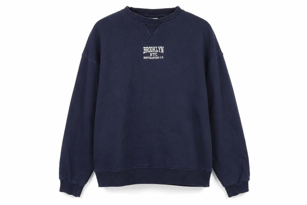 Pull&Bear Womens Blue Cotton Pullover Sweatshirt Size S Pullover
