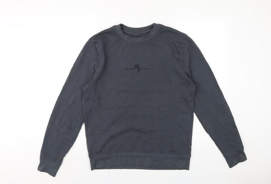 River Island Mens Grey Cotton Pullover Sweatshirt Size S