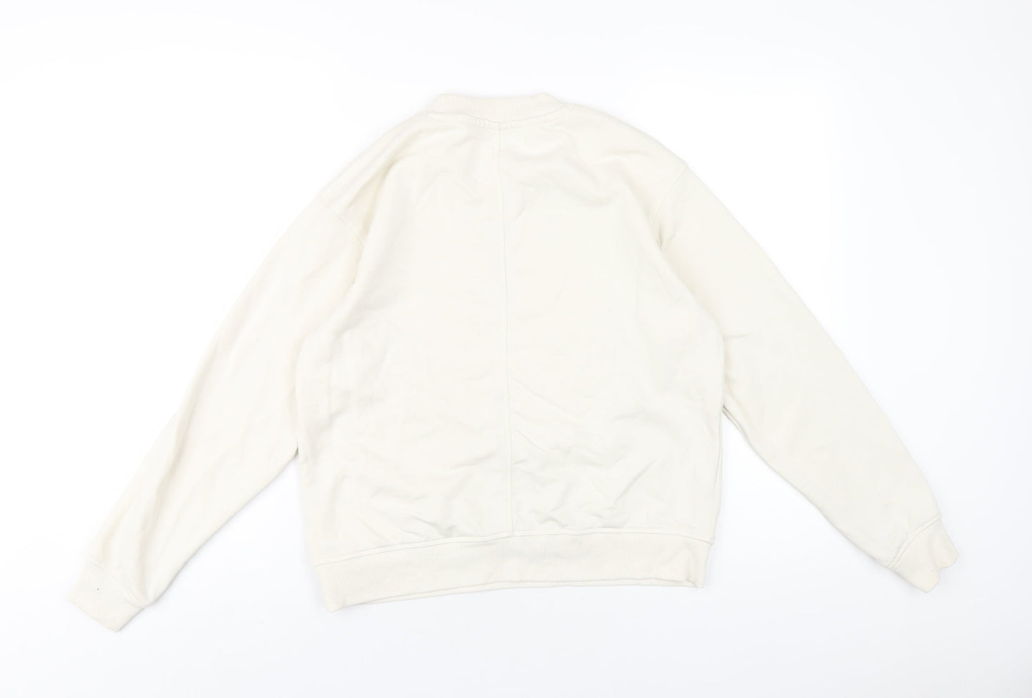H&M Womens Ivory Cotton Pullover Sweatshirt Size S Pullover