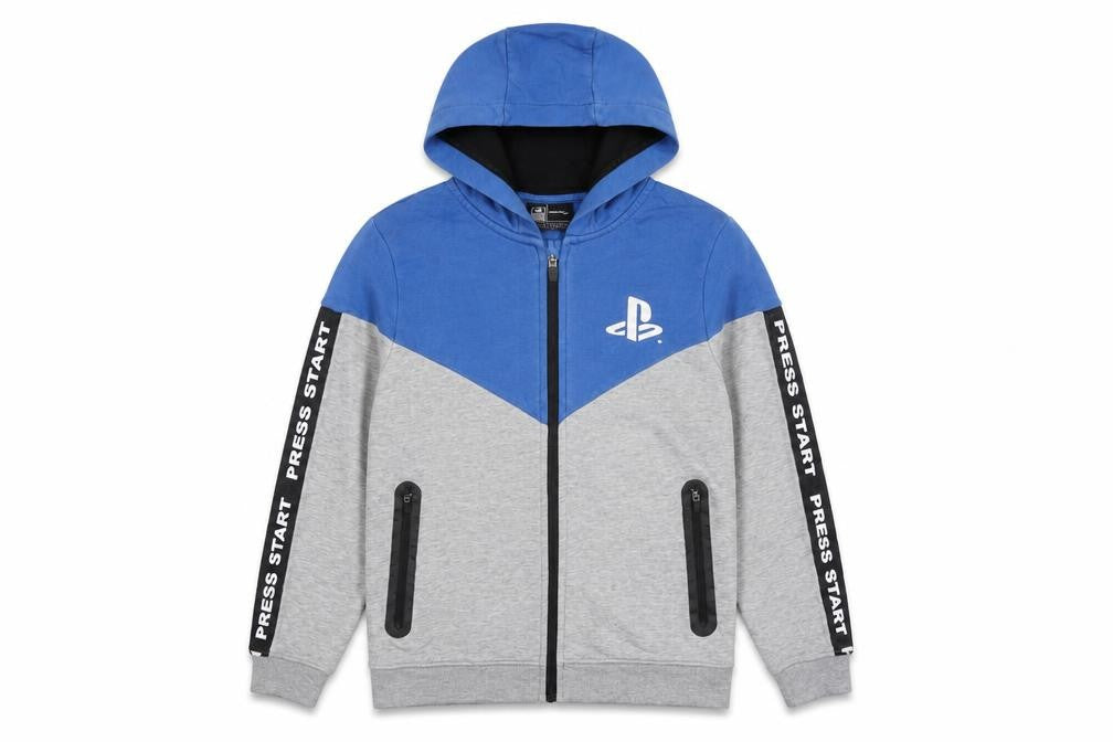 PlayStation Boys Grey Cotton Full Zip Hoodie Size 10-11 Years Zip