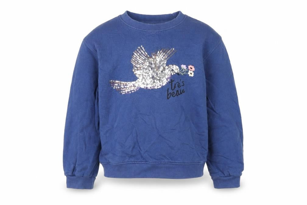 John Lewis Girls Blue Cotton Pullover Sweatshirt Size 8 Years Pullover