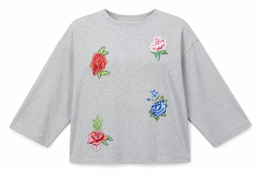 Cameo Rose Womens Grey Cotton Pullover Sweatshirt Size 14 Pullover
