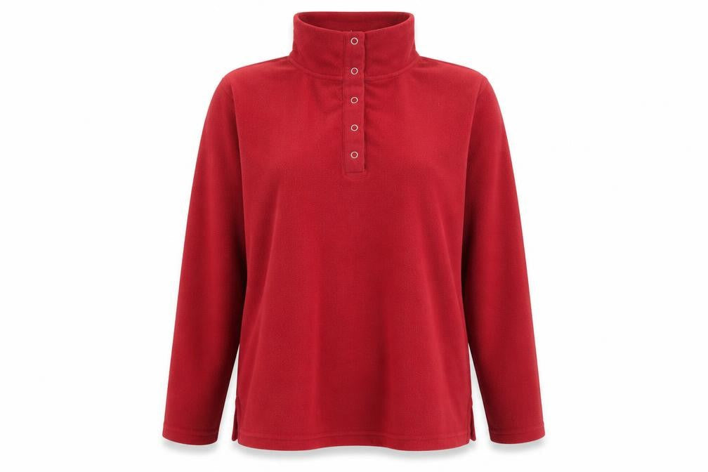 Cotton Traders Womens Red Polyester Pullover Sweatshirt Size 16 Snap