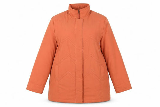 Klass Womens Orange Jacket Coat Size XL Zip