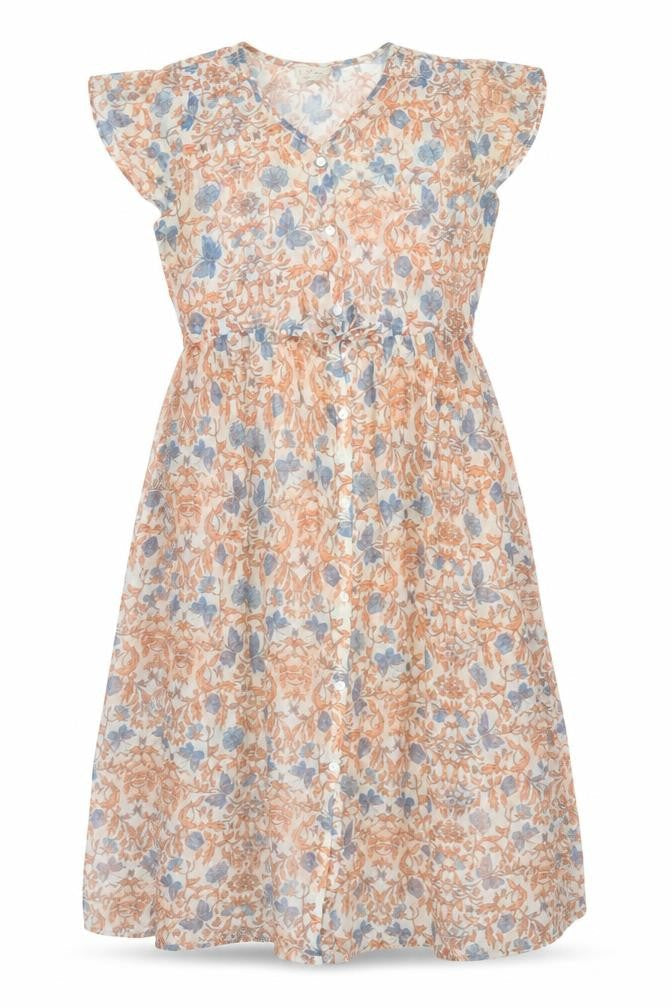 NEXT Girls Multicoloured Floral Polyester A-Line Size 10 Years Round Neck Button