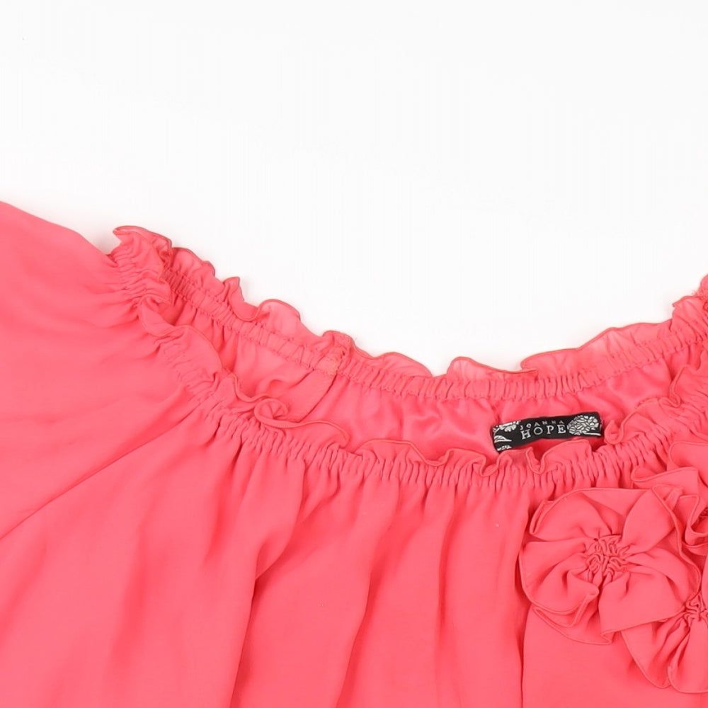 Joanna Hope Womens Pink Polyester Basic T-Shirt Size 30 Scoop Neck