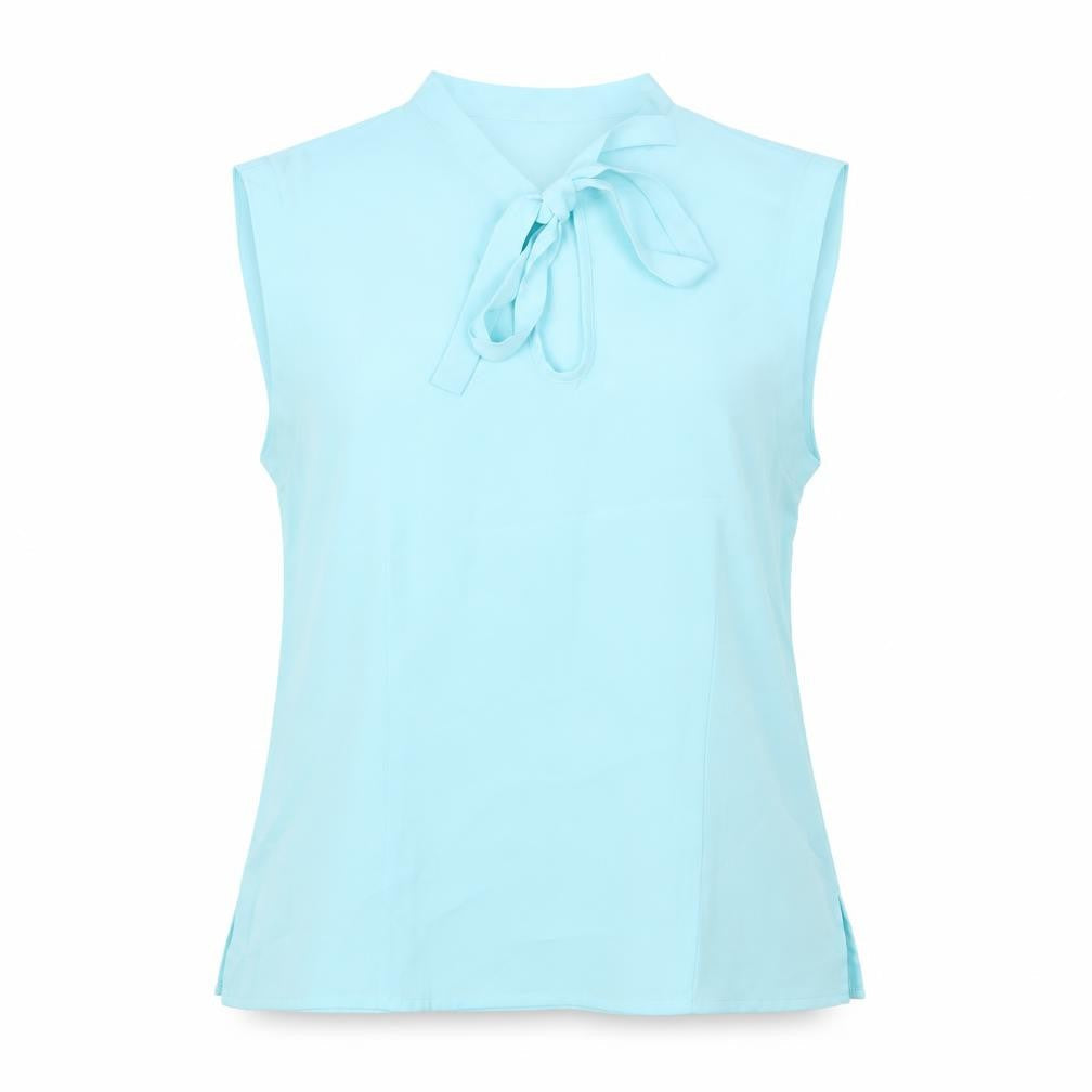 Lakeland Womens Blue Polyester Basic Blouse Size 12 Round Neck