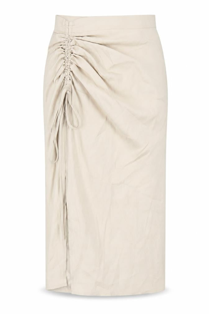 PRETTYLITTLETHING Womens Beige Polyester A-Line Skirt Size 10 Zip