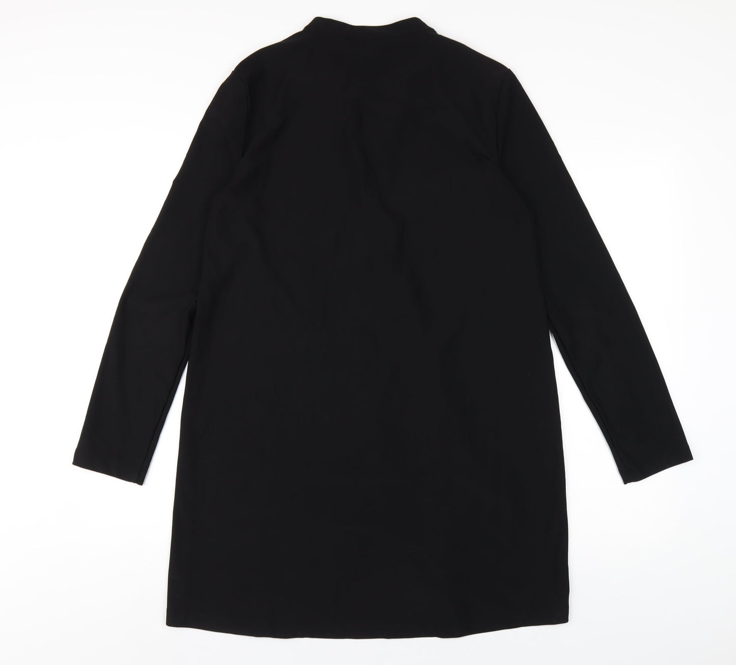 Mango Womens Black Polyester A-Line Size M V-Neck Pullover