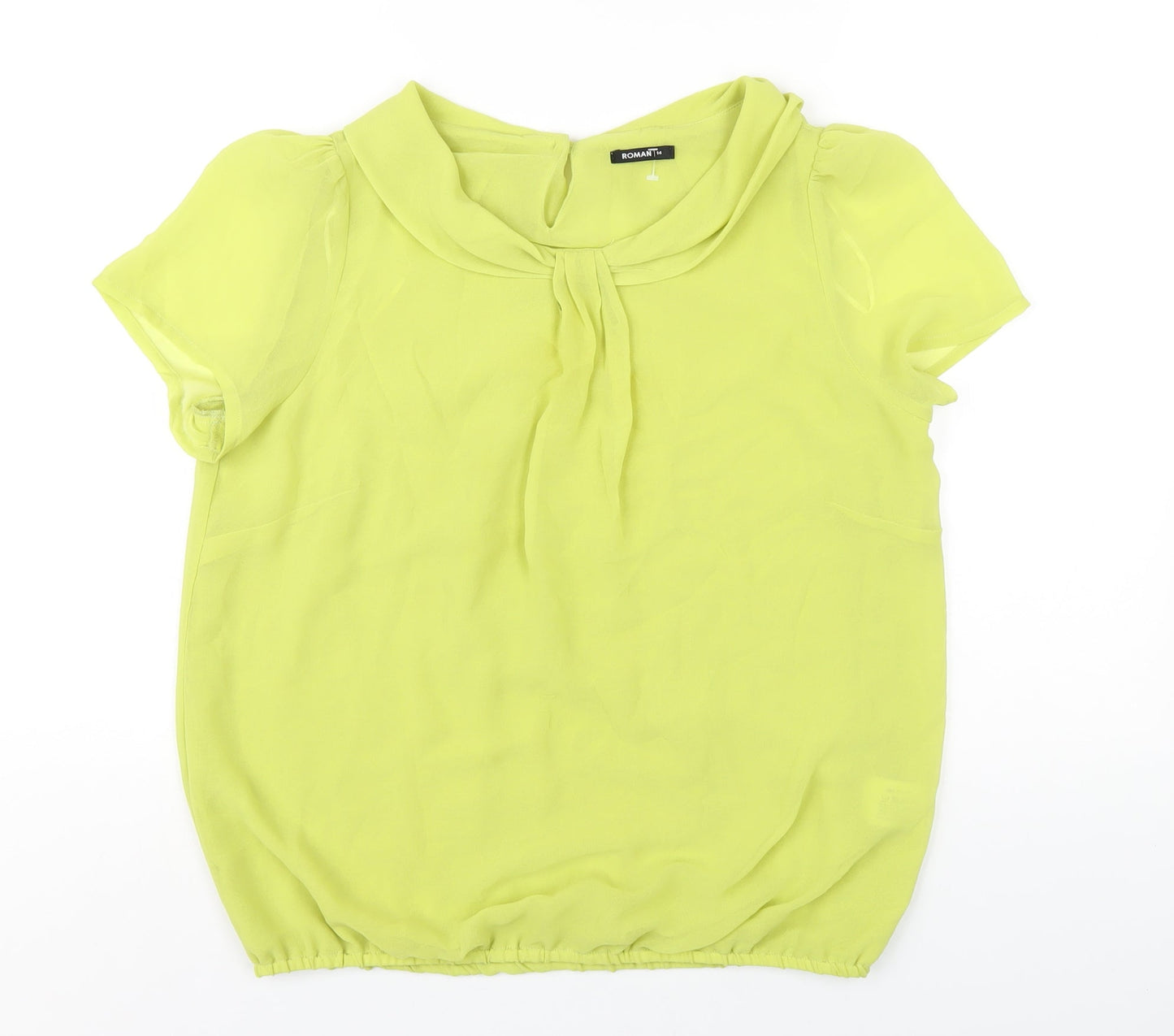 Roman Womens Green Polyester Basic T-Shirt Size 14 Round Neck
