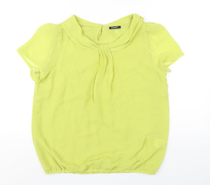 Additional front view of Roman women’s green polyester basic t-shirt, size UK 14, round neck