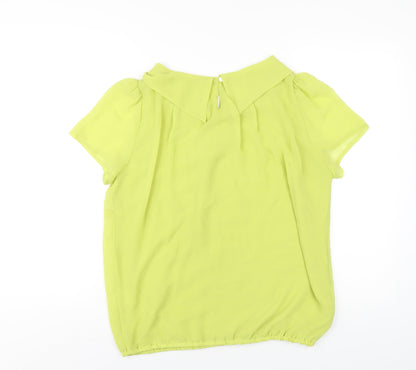 Back view of Roman women’s green polyester basic t-shirt, size UK 14, round neck