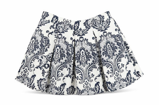 Boohoo Womens Blue Geometric Polyester Skater Skirt Size 10