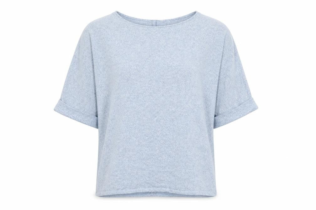 Apricot Womens Blue Viscose Basic Blouse Size 12 Round Neck
