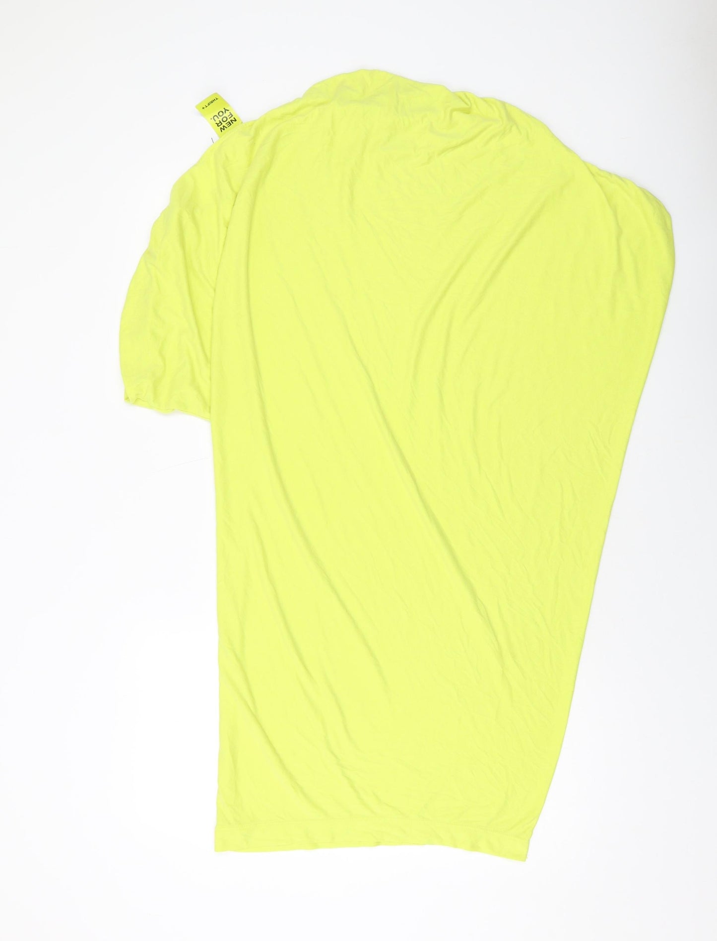 BCBGMAXAZRIA Womens Yellow Modal Tunic Blouse Size S Round Neck
