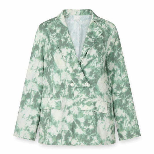 PRETTYLITTLETHING Womens Green Geometric Jacket Size 16 Button