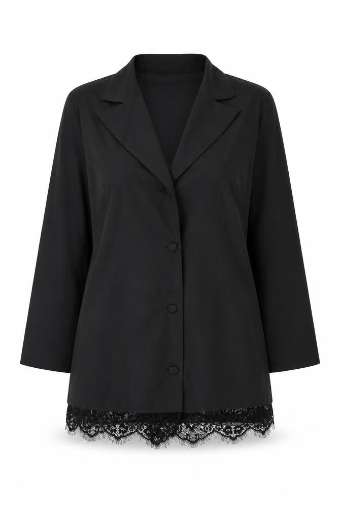 In the Style Womens Black Jacket Size 14 Button