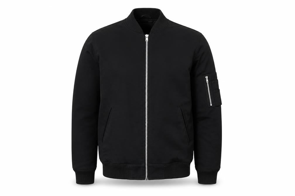 ASOS Mens Black Bomber Jacket Jacket Size M Zip