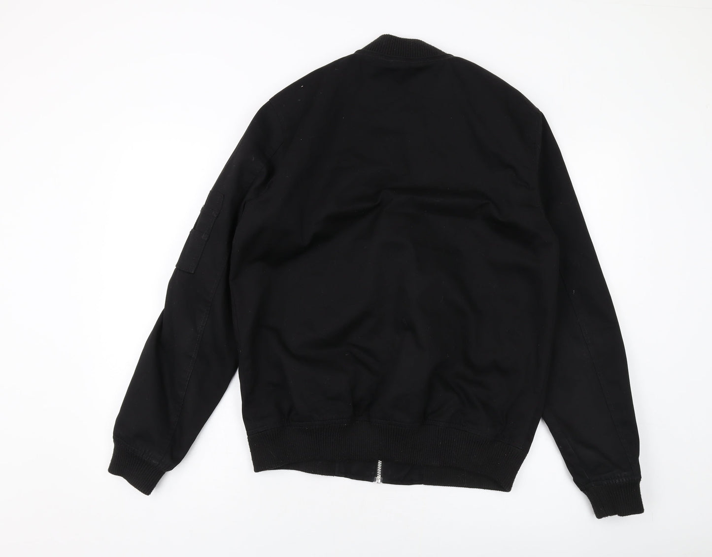 ASOS Mens Black Bomber Jacket Jacket Size M Zip