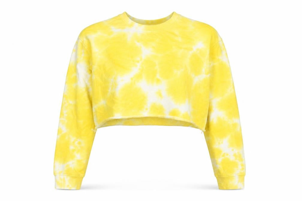 PRETTYLITTLETHING Womens Yellow Cotton Pullover Sweatshirt Size 4 Pullover