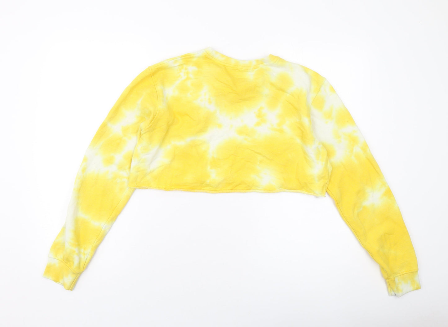 PRETTYLITTLETHING Womens Yellow Cotton Pullover Sweatshirt Size 4 Pullover